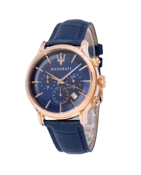 Montre aiguilles cuir Epoca Maserati bleu 42mm