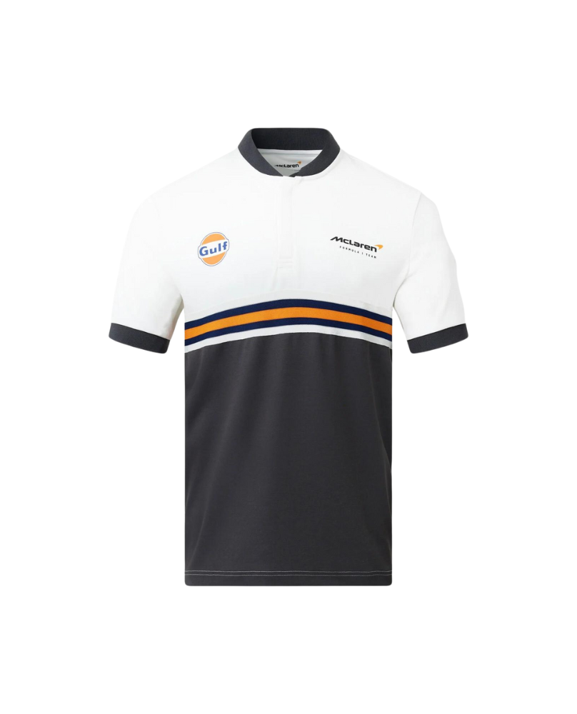 Polo MC LAREN -GULF blanc-marine