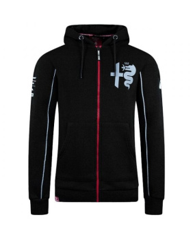 Sweat capuche zippé Alfa Roméo noir.rouge