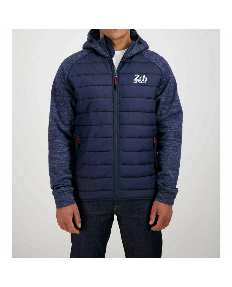 Veste zippé capuche bi-matière Classique 24H Le Mans bleu marine