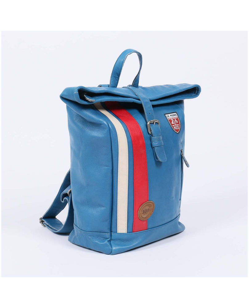 Sac à dos cuir 24H LE MANS bleu