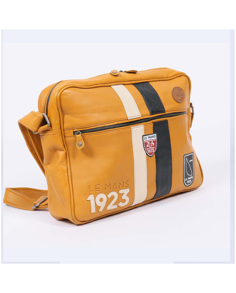 Sac bandoulière cuir 24H LE MANS jaune