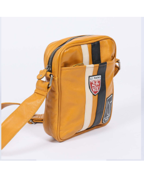 Sac bandoulière cuir 24H LE MANS jaune