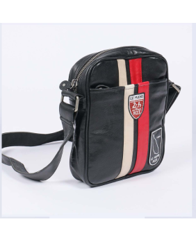 Sac bandoulière cuir 24H LE MANS noir