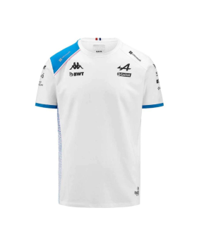 T-shirt fan team Alpine blanc-bleu