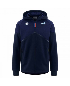 Sweat zippé capuche alpine bleu