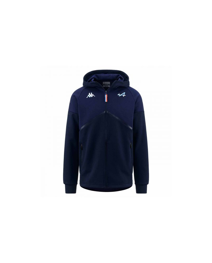 Sweat zippé capuche alpine bleu