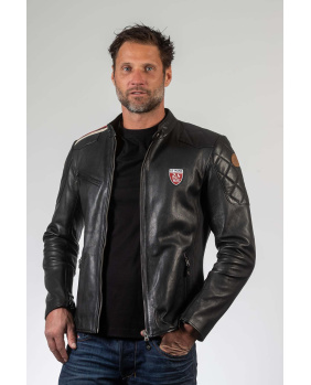 Blouson cuir 24 H LE MANS noir