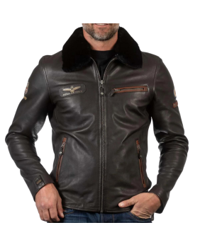 Blouson cuir 24 H LE MANS marron