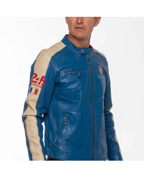 Blouson cuir 24h Le Mans Michel Vaillant Blue Vaillant