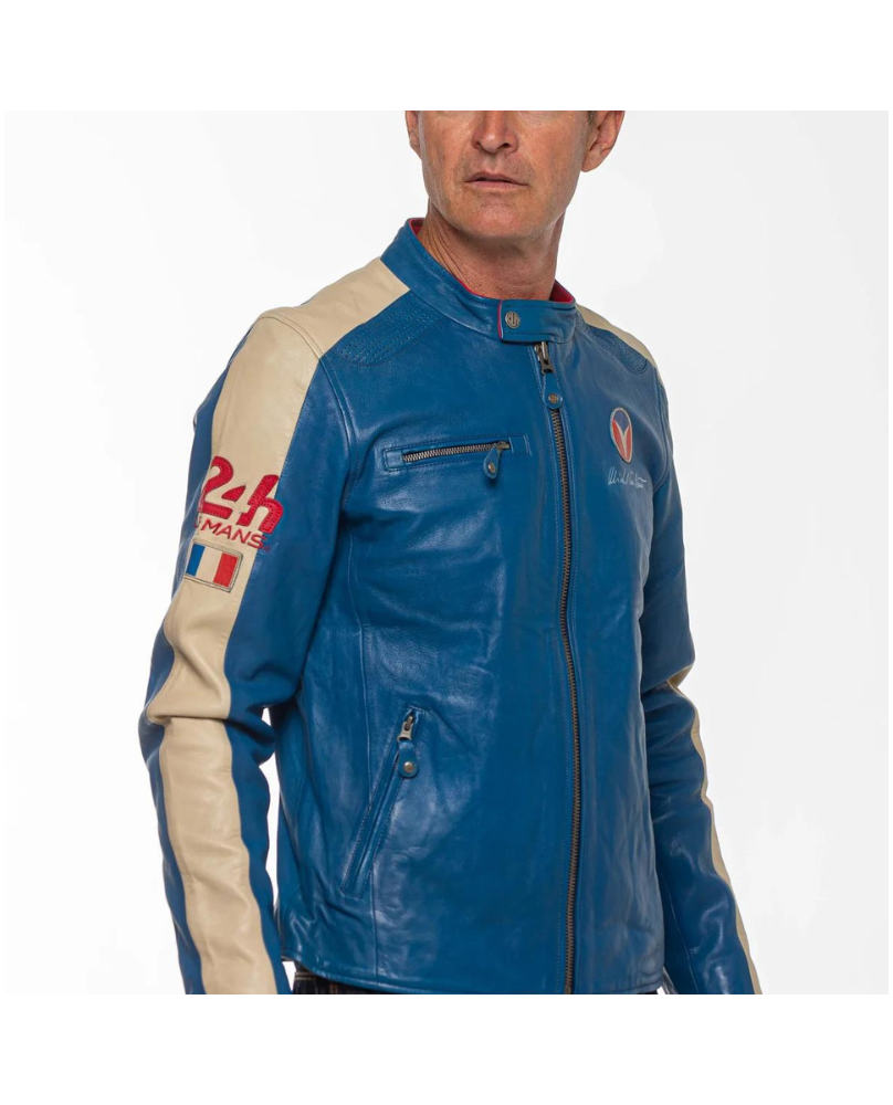 Blouson cuir 24h Le Mans Michel Vaillant Blue Vaillant