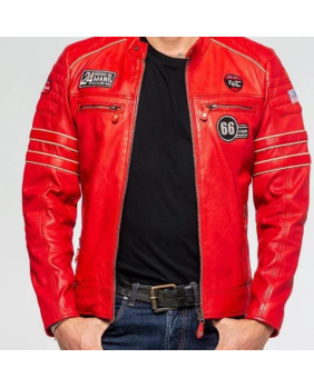 Blouson Cuir 24H Iron rouge