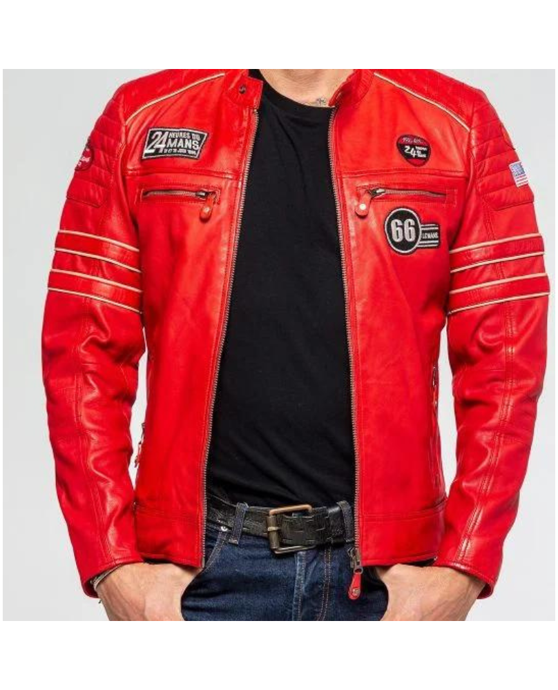 Blouson Cuir 24H Iron rouge