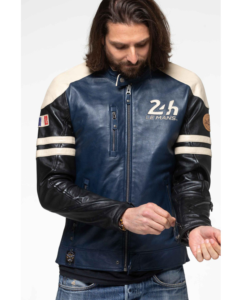 Blouson Cuir 24H Falcon Royal Blue