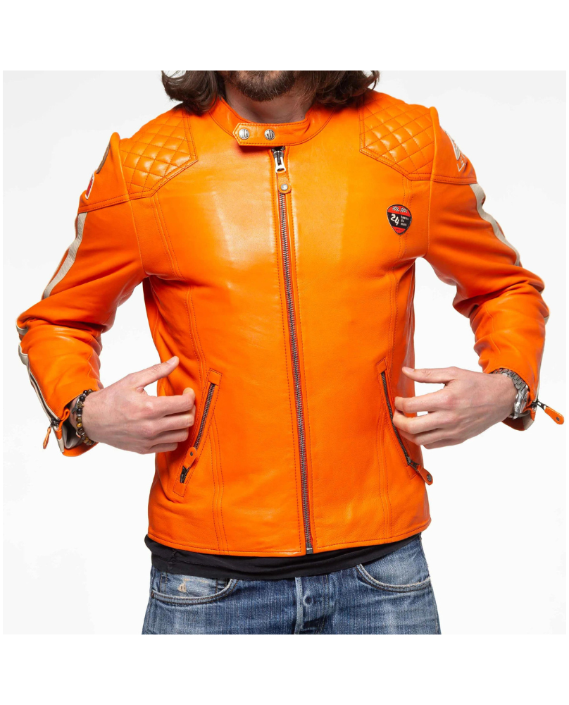 Blouson Cuir 24H Trophy Orange