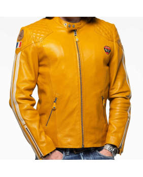 Blouson Cuir 24H Trophy Jaune