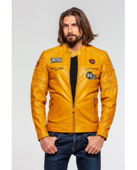 Blouson Cuir 24H Iron Jaune