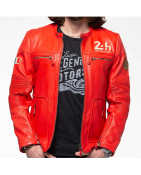 Blouson Cuir 24H Voxan Rouge