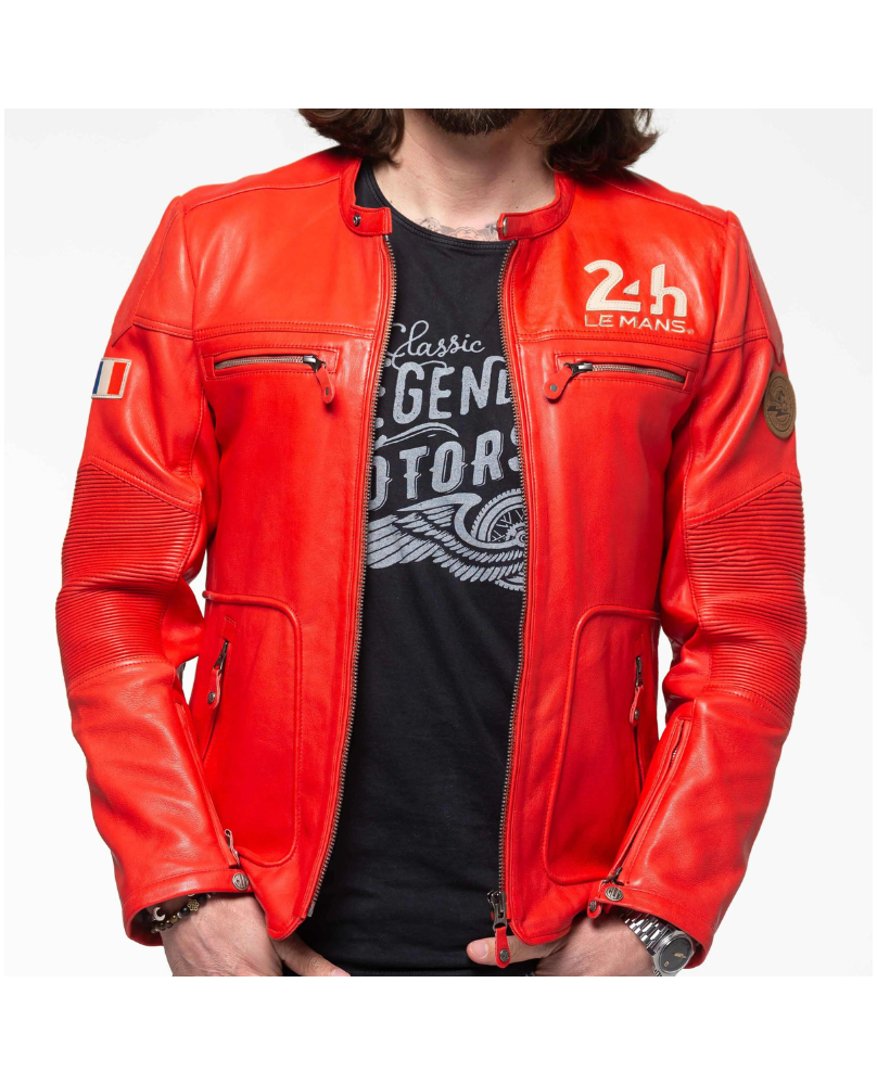 Blouson Cuir 24H Voxan Rouge