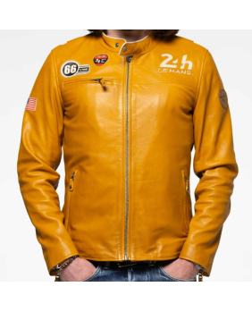 Blouson Cuir 24H Shadow Jaune