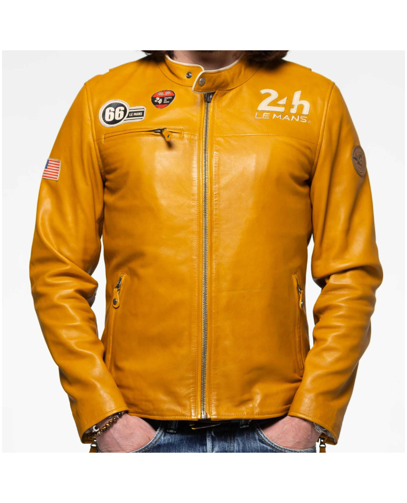 Blouson Cuir 24H Shadow Jaune