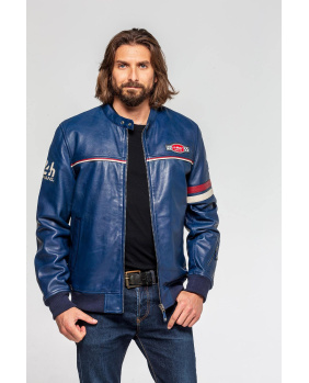 Blouson Cuir 24h Miles Royal Blue