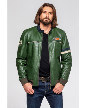 Blouson Cuir 24h Miles vert