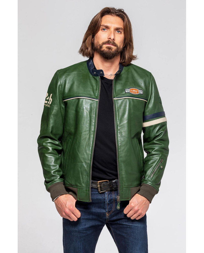 Blouson Cuir 24h Miles vert