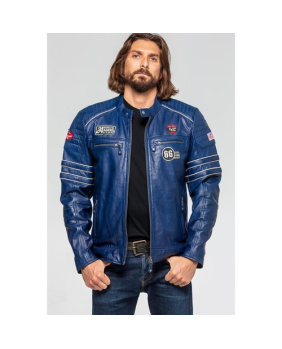 Blouson Cuir 24H Iron Royal Blue