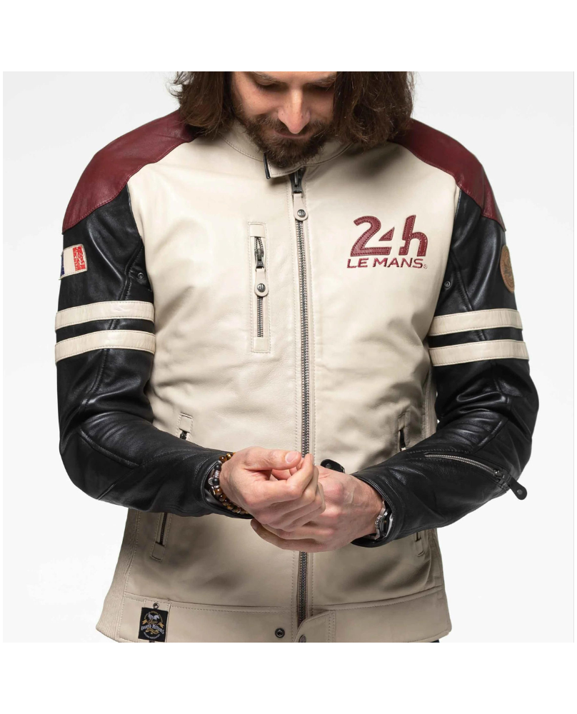 Blouson Cuir 24H Falcon Ecru