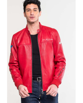 Blouson cuir Alpine Jean Rouge