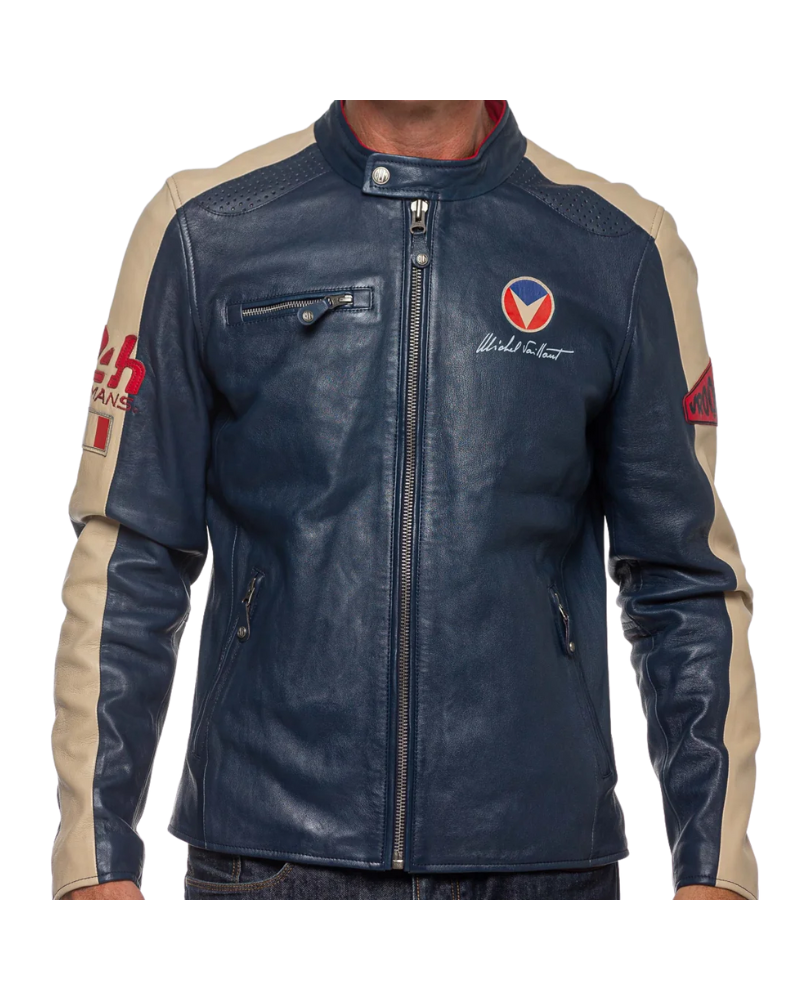 Blouson cuir 24h Le Mans Michel Vaillant Royal Blue