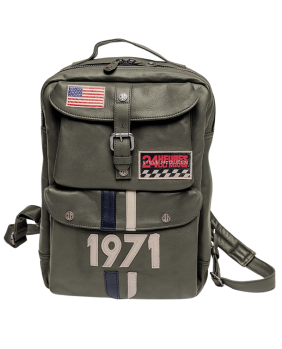 Sac a Dos Cuir Matt SMQ Dark Kaki